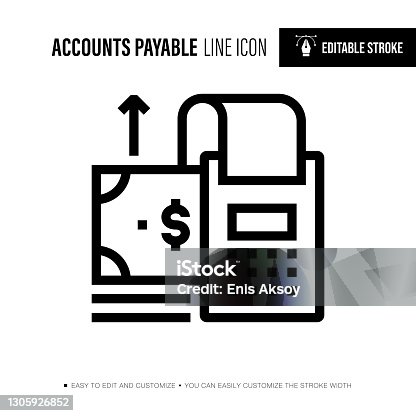 istock Accounts Payable Editable Stroke Single Icon 1305926852