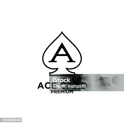 istock ace card black line vector icon design 1335658463