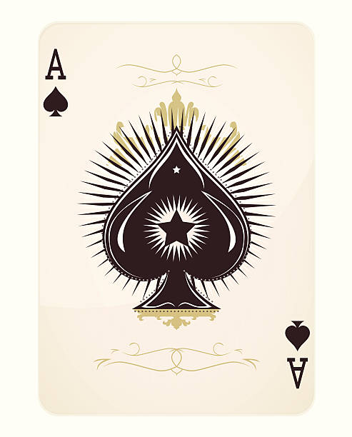 stockillustraties, clipart, cartoons en iconen met ace of spades playing card design - aas kaarten