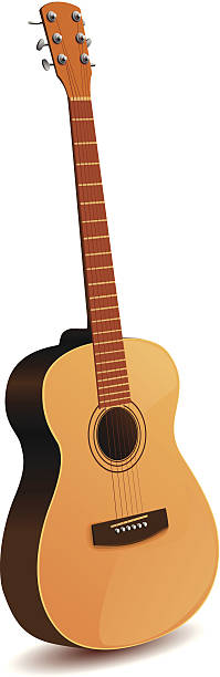 Acoustic guitar vector art illustration