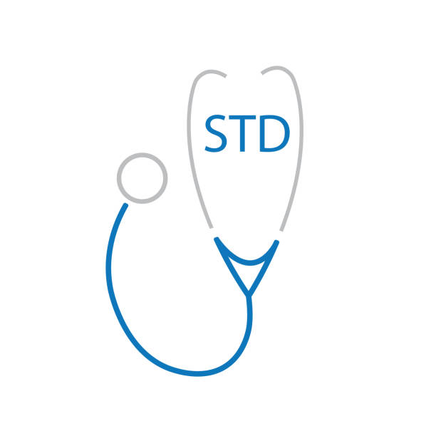 std (penyakit menular seksual) akronim dan ikon stetoskop - klamidia ilustr...