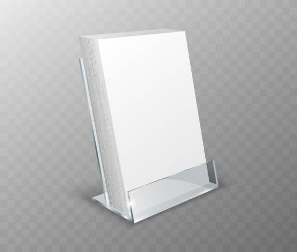 Acrylic Holder, Table Display With Blank Cards
