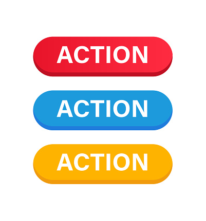 Action Button Color Set. Vector Stock Illustration