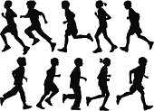 A collection of active children silhouettes.