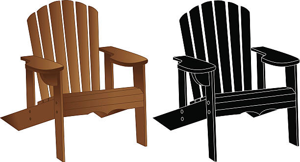 adirondack /マスコーカ椅子 - 木製　椅子点のイラスト素材／クリップアート素材／マンガ素材／アイコン素材