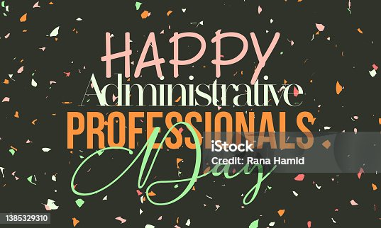 istock Administrative Professionals' Day. Appreciation template for banner, card, poster, background. 1385329310