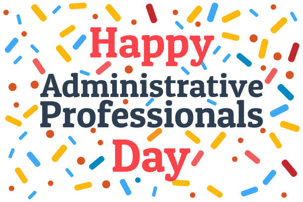 Administrative Professionals Day, Secretaries Day or Admin Day. Holiday concept. Template for background, banner, card, poster with text inscription. Vector EPS10 illustration. Administrative Professionals Day, Secretaries Day or Admin Day. Holiday concept. Template for background, banner, card, poster with text inscription. Vector EPS10 illustration administrator stock illustrations