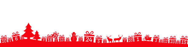 Advent calendar banner Christmas banner with advent calendar on gifts advent stock illustrations