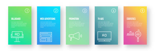 Werbung und Promotion Infografik Design - Moderne bunte Farbverlauf Stil