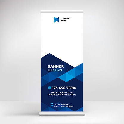 Advertising banner roll-up, modern design  for business presentations, conferences, seminars, banner template to promote products and services.