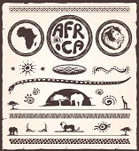 collection of various african design elements