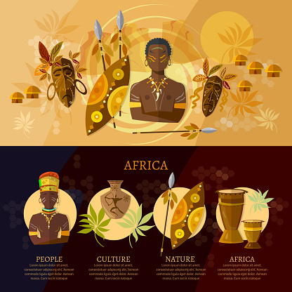 Africa infographic, culture and traditions of Africa