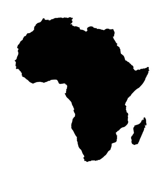 mapa afryki odizolowana na białym tle. ilustracja wektorowa mapy świata - south africa stock illustrations