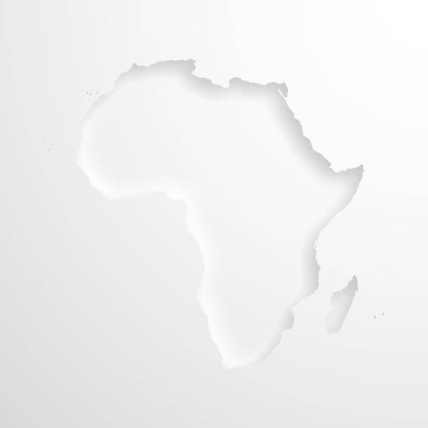 mapa afryki z wytłoczonym papierem na pustym tle - comoros stock illustrations