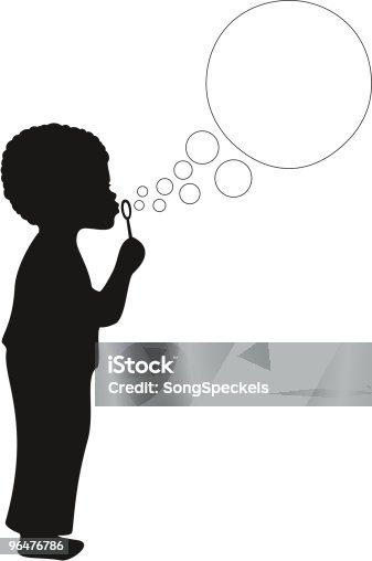 African American Boy Blowing Bubbles Clipart Images