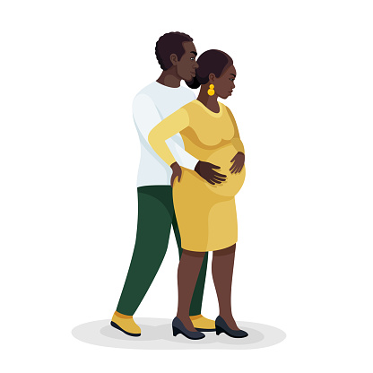 African American expecting couple.