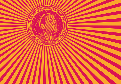 African American woman and psychedelic pattern