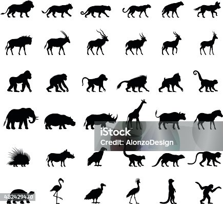 istock African Animal Silhouettes 482429470