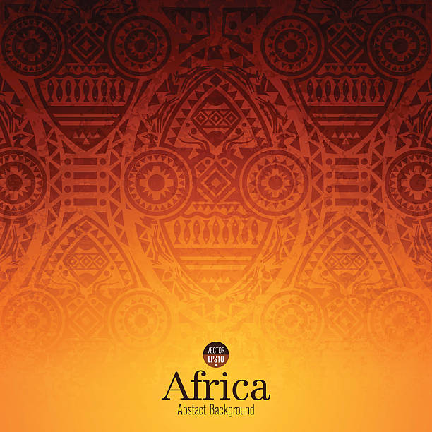 African art background design. Vector illustration was made in eps 10 with gradients and transparency. Can be used in cover design, book design, website background, CD cover or advertising. africa stock illustrations