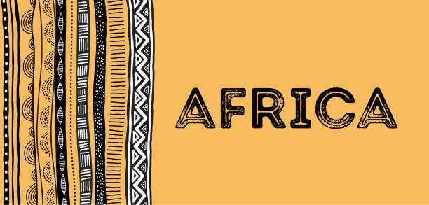 アフリカの背景、部族の伝統的なグランジ パターン付きチラシ - アフリカ点のイラスト素材／クリップアート素材／マンガ素材／アイコン素材