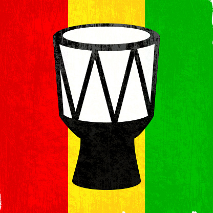 African drum on royalty free vector Background
