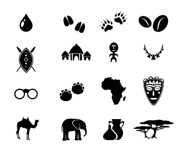 strażak zestaw ikon ilustracja wektorowa - south africa stock illustrations