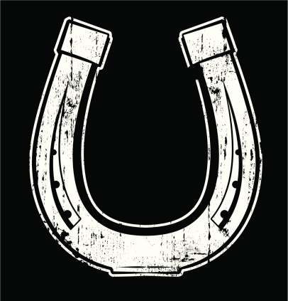 Weathered horseshoe stamp. Re-color in one step, placed on any background, background will show through. Files provided Ai8 eps and large .jpg.