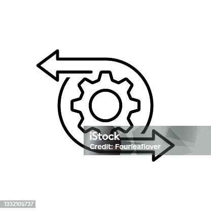 istock Agile icon in flat style. Flexible vector illustration on white isolated background. Arrow cycle business concept. stock illustration 1332105737