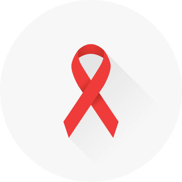 Aids Awareness Red Ribbon Icon Flat Design Healthcare Awareness Ribbon Icon world aids day stock illustrations