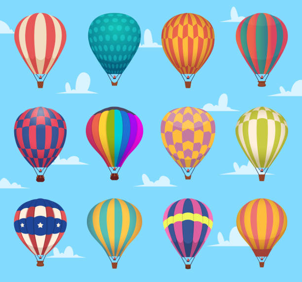 Air balloons. Festival romantic flight outdoor hot air balloons...