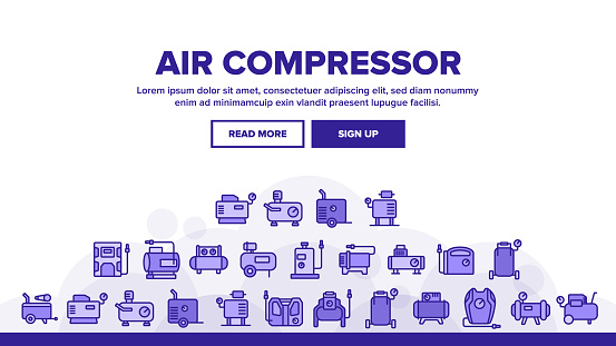 Air Compressor Device Landing Header Vector