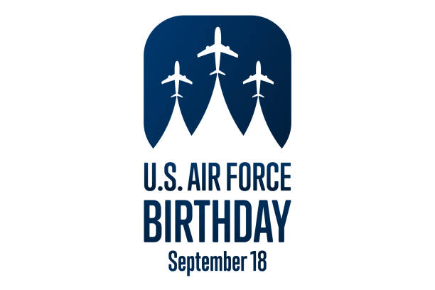 U.S. Air Force Birthday. September 18. Holiday concept. Template for background, banner, card, poster with text inscription. Vector EPS10 illustration. U.S. Air Force Birthday. September 18. Holiday concept. Template for background, banner, card, poster with text inscription. Vector EPS10 illustration air force stock illustrations
