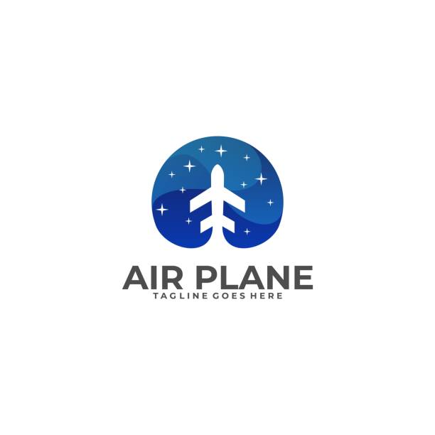 illustrations, cliparts, dessins animés et icônes de modèle de vecteur d'illustration d'avion d'avion d'air - night lugage