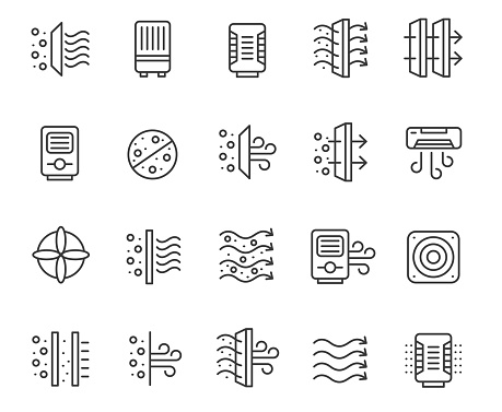 Air purifiers icon set , vector set