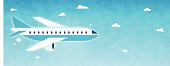Air travel airplane flight horizontal background. EPS 10 file. Transparency effects used on highlight elements.