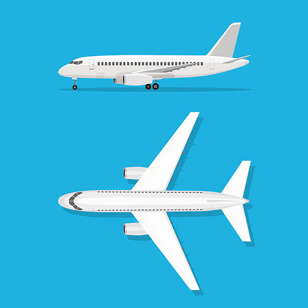 Aircraft is on the ground vector art illustration