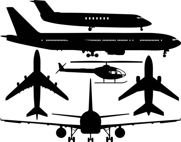Aircraft Silhouettes vector art illustration