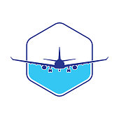 istock Airplane, Airline Logo Label. Journey, Air Travel, Airliner Symbol. Vector Illustration 1353759055