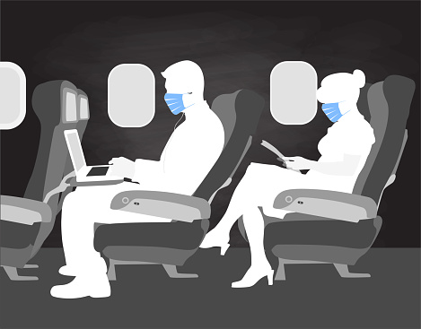 Airplane Travel Medical Masks Chalkboard