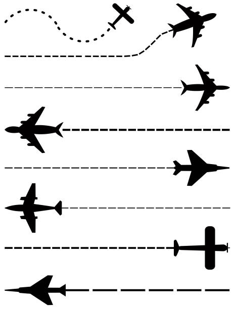 airplanes set vector file of airplane set airplane borders stock illustrations