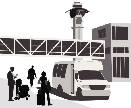 Airport Bus Vector Silhouette
