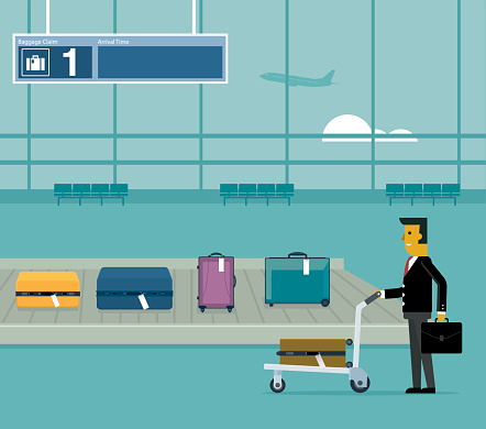 Airport conveyor belt - Businessman
