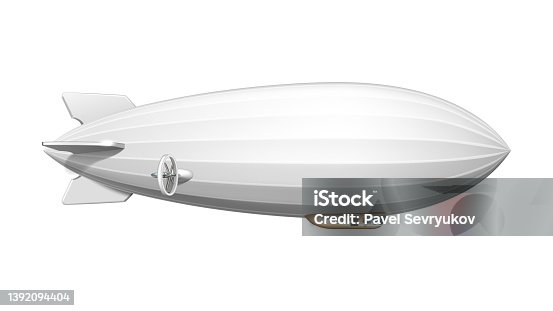 istock Airship Blank White Flying Transportation Vector 1392094404