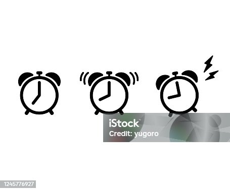 istock Alarm Clock Flat Vector Icon. 1245776927