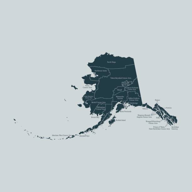 Alaska map vector map of Alaska alaska stock illustrations