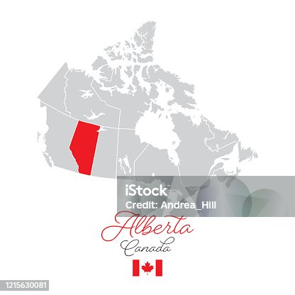 istock Alberta in Canada Vector Map Illustration 1215630081