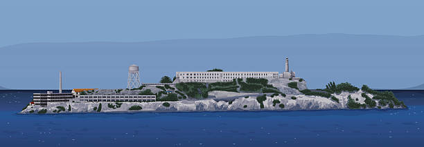 Alcatraz Island The historic Alcatraz Island alcaraz stock illustrations
