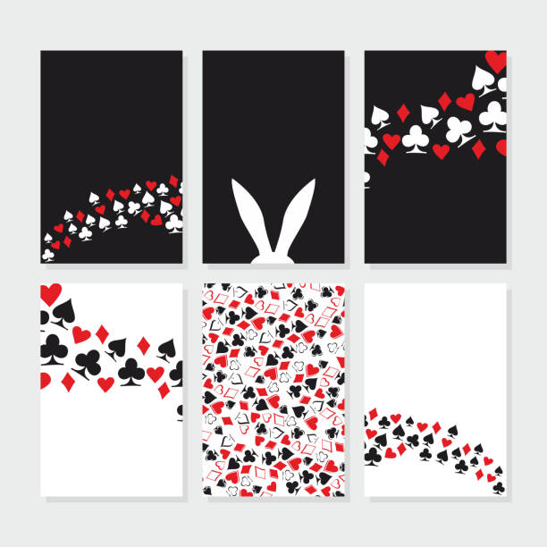 Alice in Wonderland. Set of card Alice in Wonderland. Set of card. Background. Vector illustration bunny poker stock illustrations