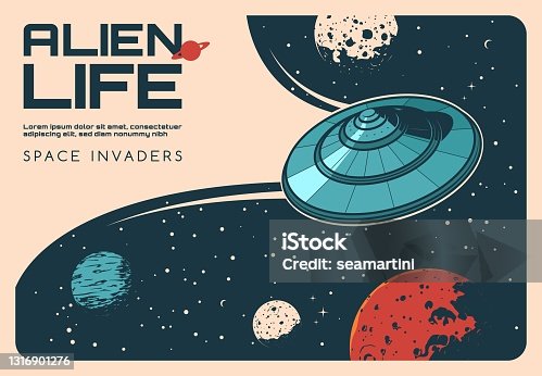 istock Aliens UFO in outer space, galaxy universe planets 1316901276