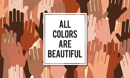 All colors are beautiful vector illustration. Equality and no racism concept.